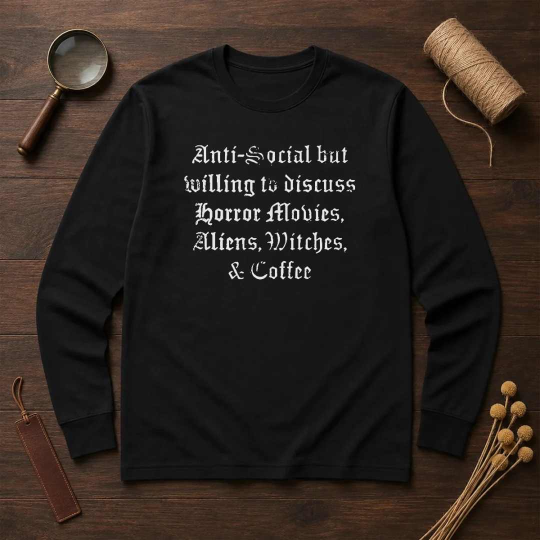 official-anti-social-but-willing-to-discuss-horror-long-sleeve-shirt Official Anti Social But Willing To Discuss Horror Long Sleeve Shirt
