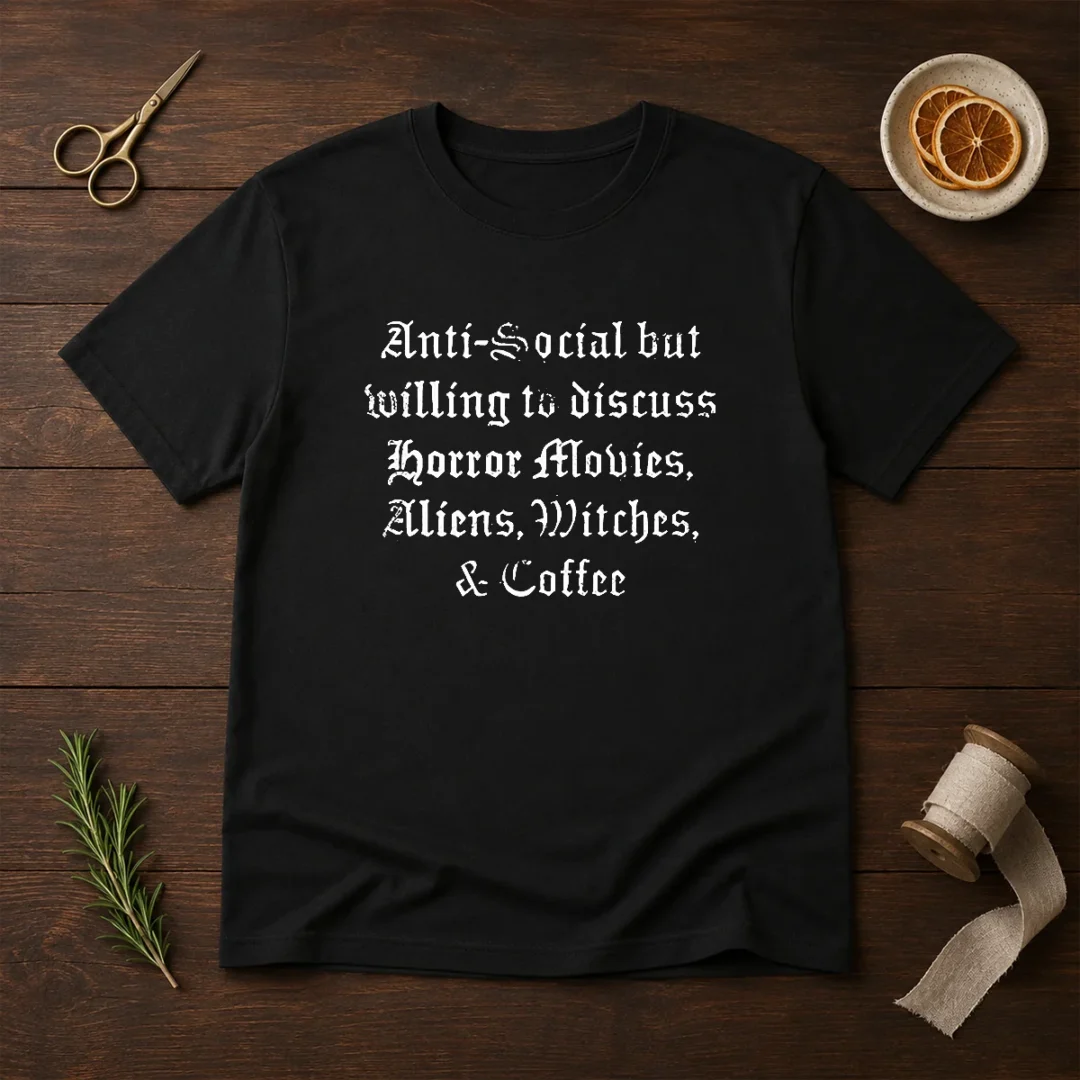 official-anti-social-but-willing-to-discuss-horror-t-shirt Official Anti Social But Willing To Discuss Horror