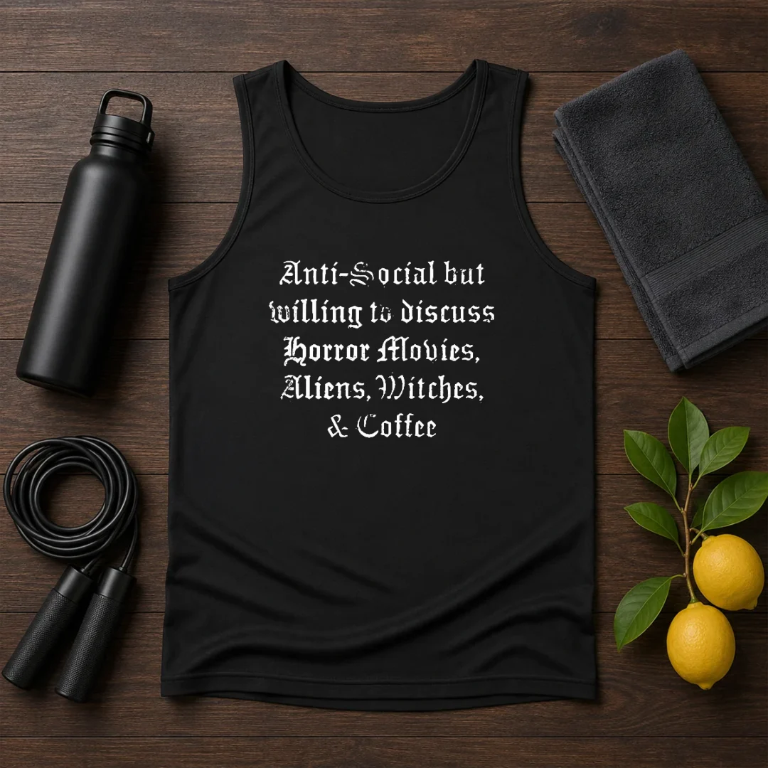 official-anti-social-but-willing-to-discuss-horror-tank-top Official Anti Social But Willing To Discuss Horror Tank Top