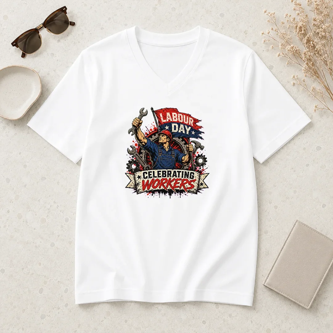 official-awesome-labour-day-celebration-workers-pride-v-neck-shirt Official Awesome Labour Day Celebration Workers Pride V-Neck Shirt