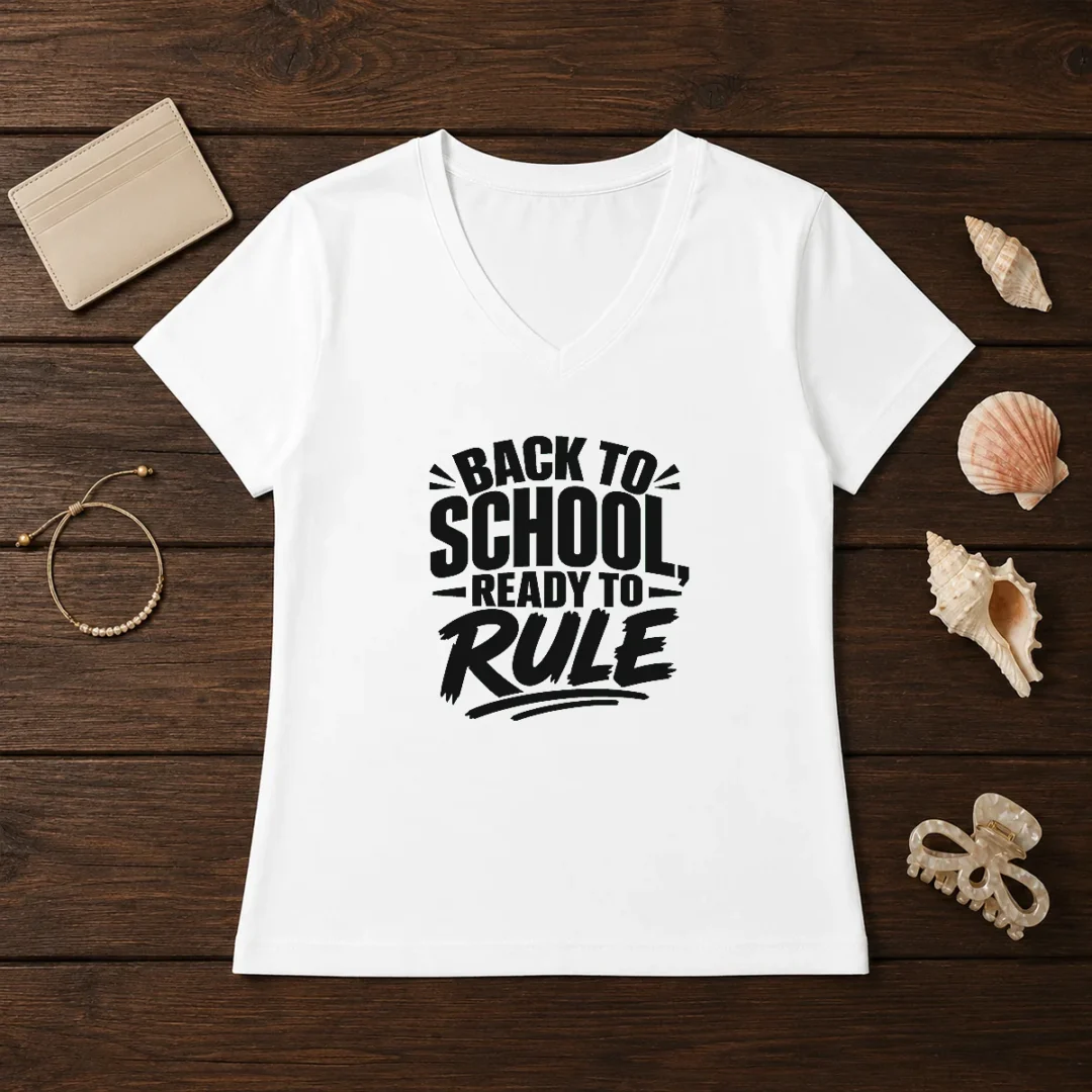 official-back-to-school-ready-to-rule-silhouette-v-neck-shirt Official Back To School Ready To Rule Silhouette V-Neck Shirt