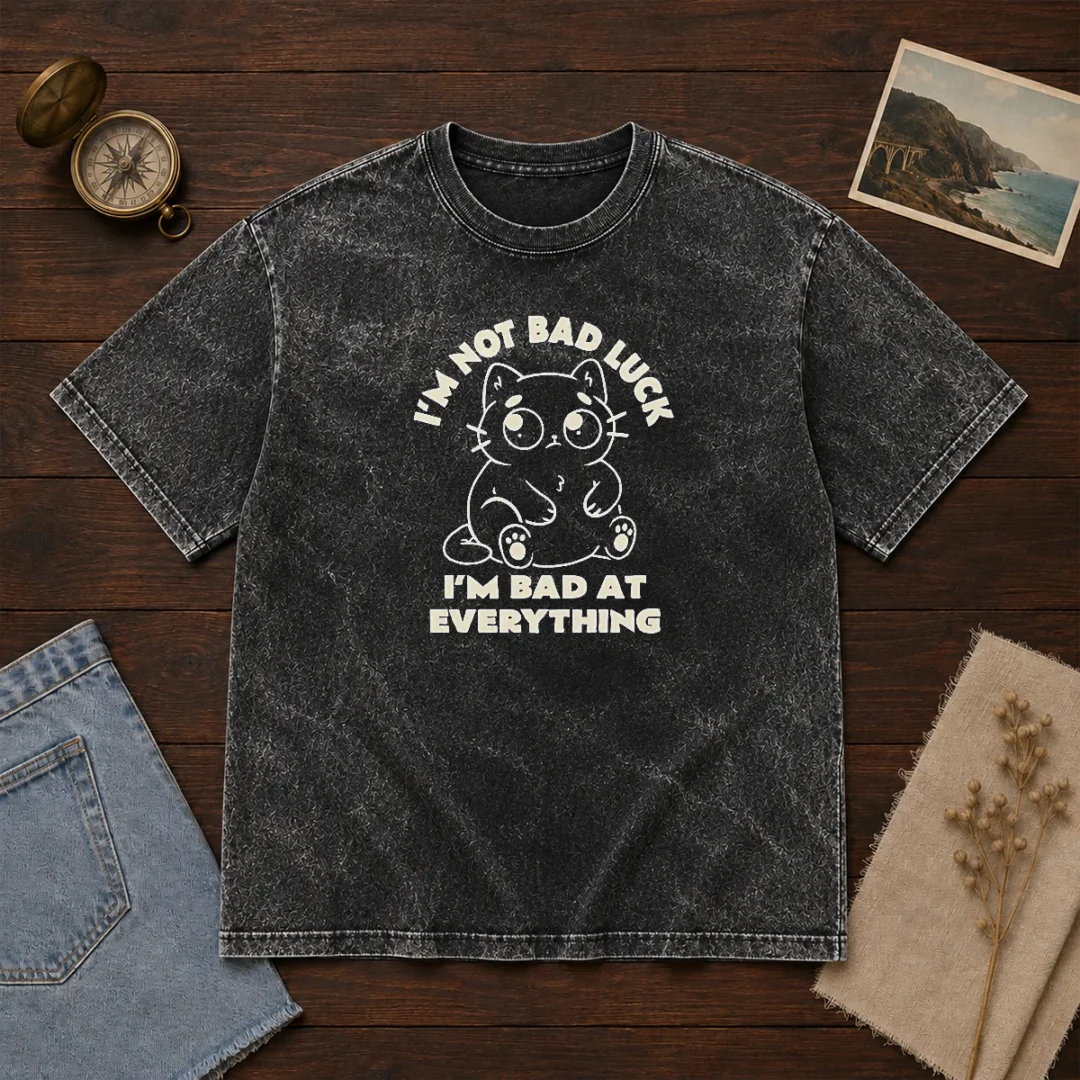 official-black-cat-i-m-not-bad-luck-i-m-bad-at-everything-washed-t-shirt-1 Official Black Cat I'M Not Bad Luck I'M Bad At Everything Washed T-Shirt