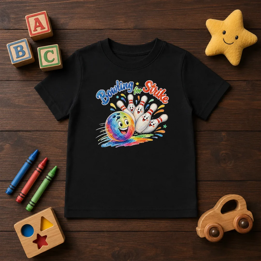 official-bowling-for-strike-watercolor-kids-t-shirt Official Bowling For Strike Watercolor Kids T-Shirt