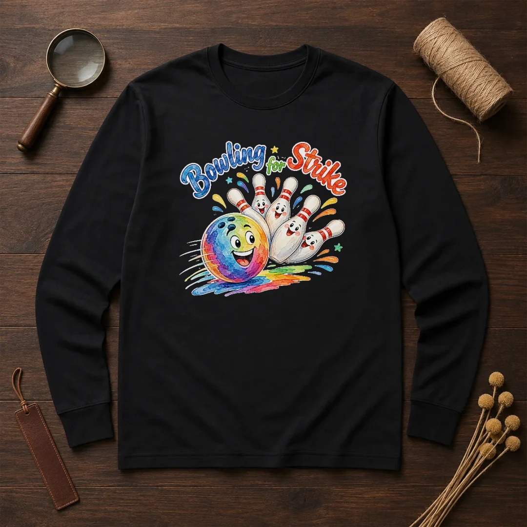 official-bowling-for-strike-watercolor-long-sleeve-shirt Official Bowling For Strike Watercolor Long Sleeve Shirt