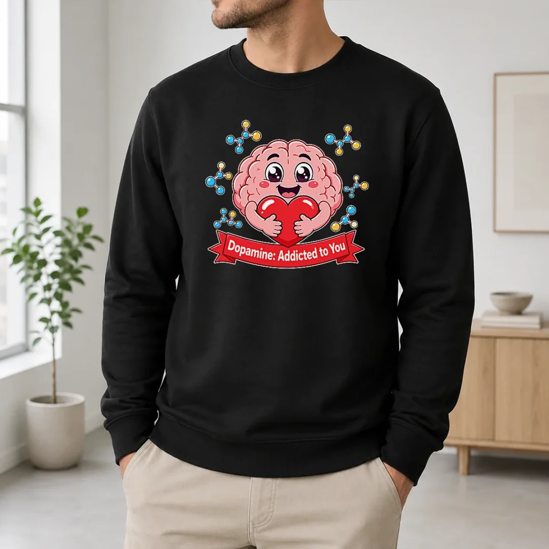 Official Dopamine Addicted To You Cute Brain Vector Sweater Official Dopamine Addicted To You Cute Brain Vector Sweater