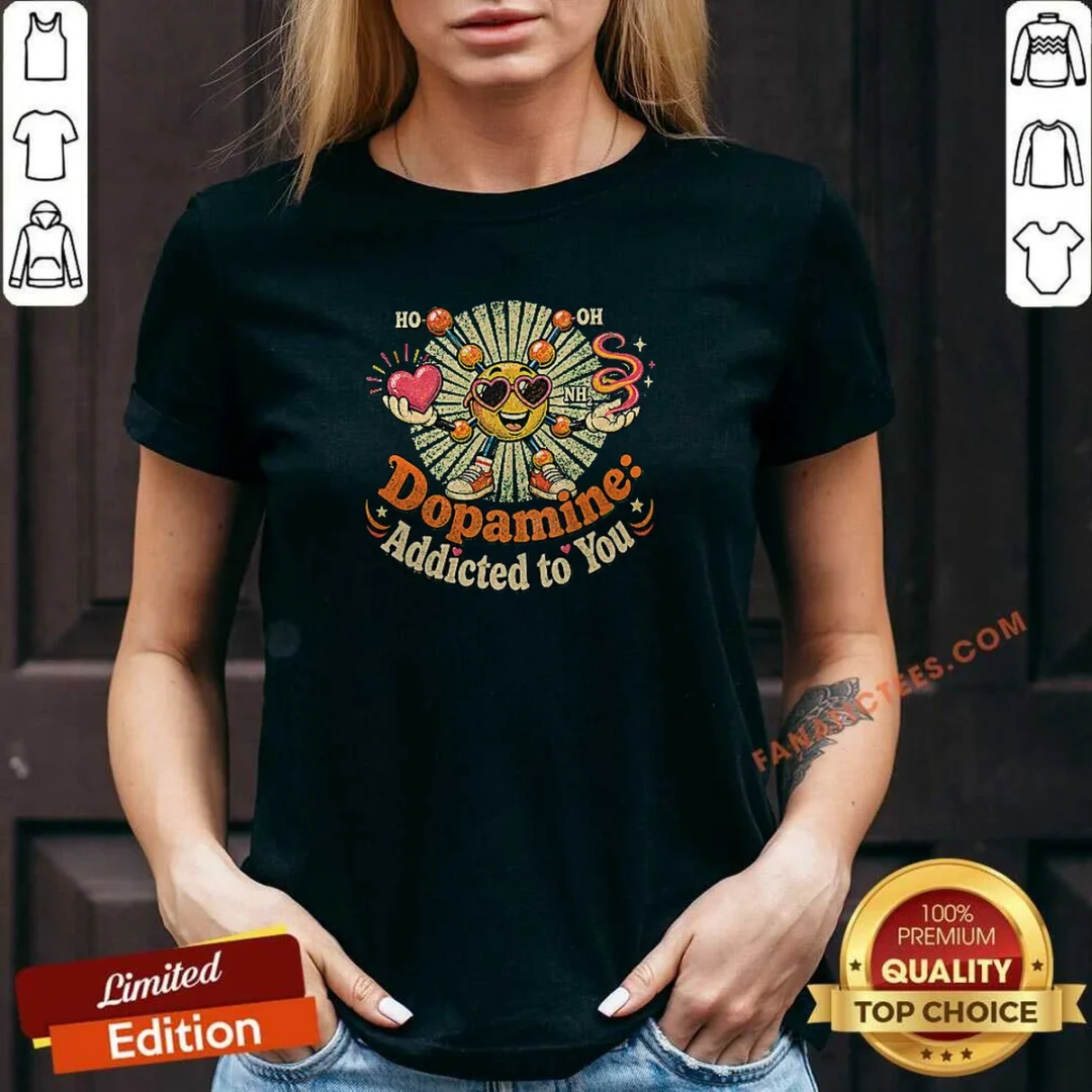 official-dopamine-addicted-to-you-vintage-love-molecule-v-neck-shirt Official Dopamine Addicted To You Vintage Love Molecule V-Neck Shirt