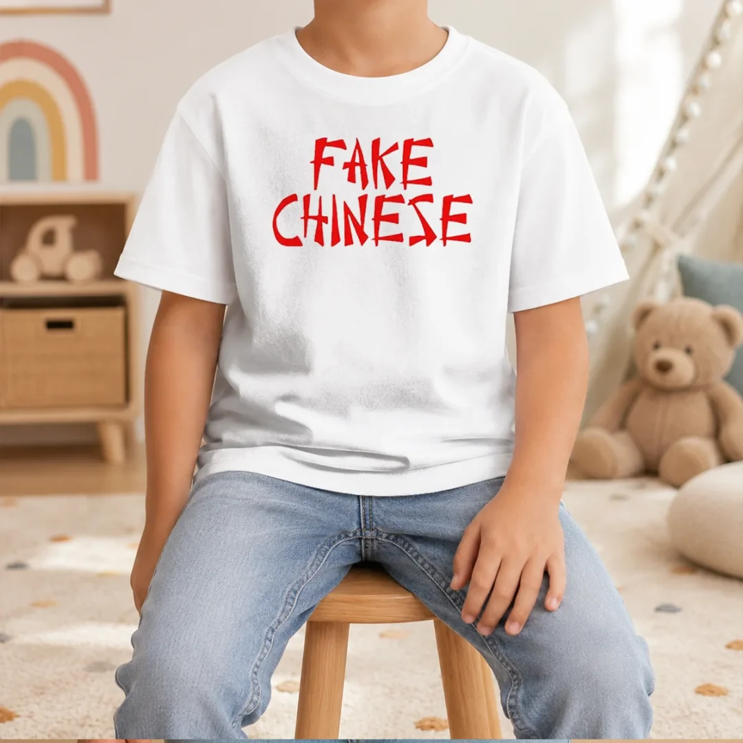 official-fake-chinese-typography-statement-expression-parody-kids-t-shirt Official Fake Chinese Typography Statement Expression Parody Kids T Shirt featuring bold typography on a comfortable cotton fabric
