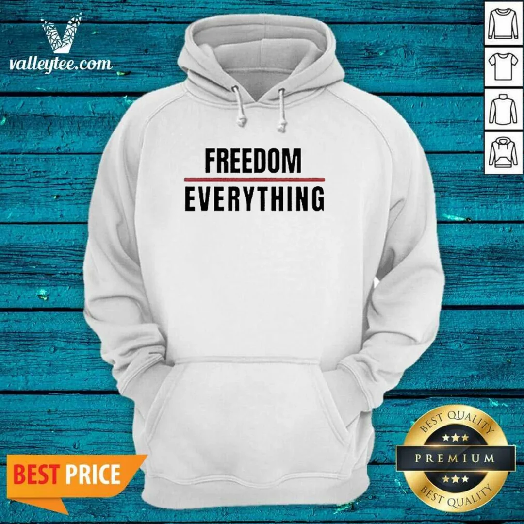 official-freedom-for-everything-hoodie Official Freedom For Everything Hoodie in black with front pocket and adjustable drawstring hood