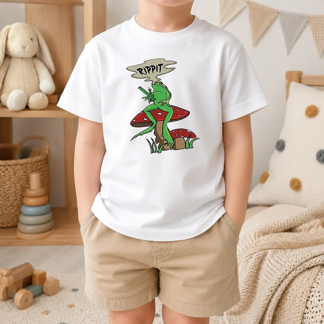 Official Frog Holding Gun Rippit Kids T Shirt Official Frog Holding Gun Rippit Kids T-Shirt