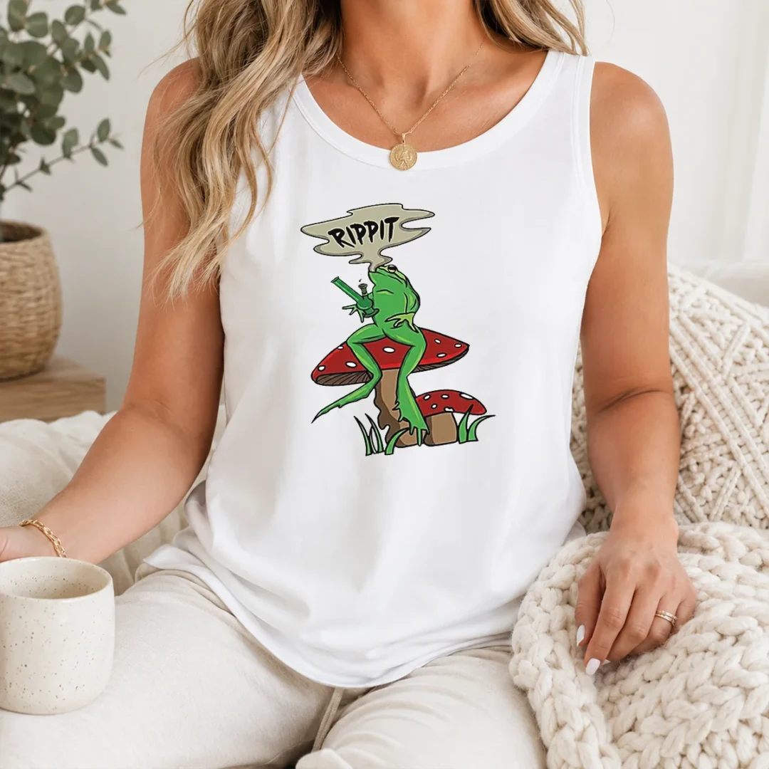 Official Frog Holding Gun Rippit Tank Top Official Frog Holding Gun Rippit Tank Top