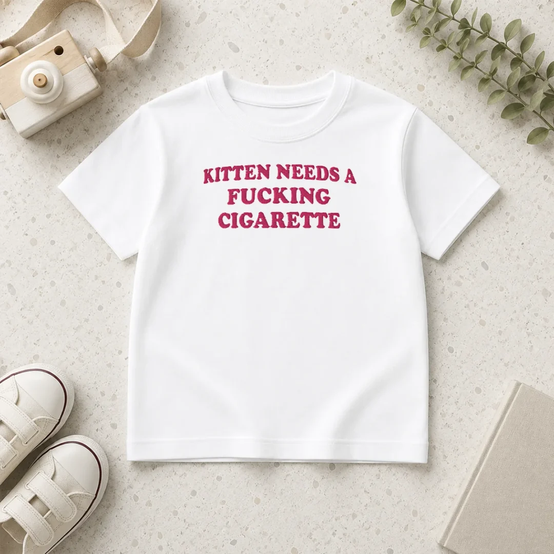 official-funny-embroidered-novelty-apparel-kitten-needs-a-fucking-cigarette-kids-t-shirt Official Funny Embroidered Novelty Apparel Kitten Needs A Fucking Cigarette Kids T-Shirt