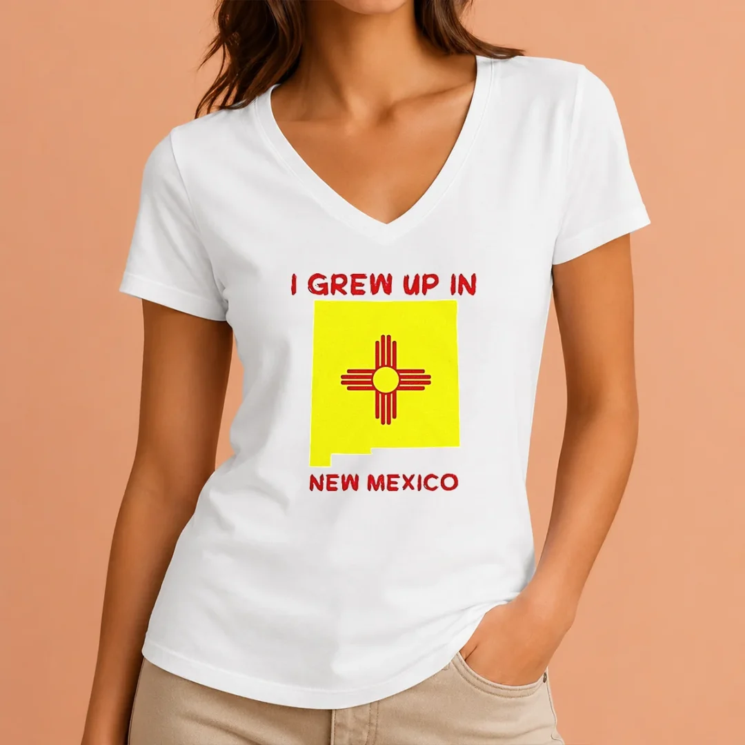 official-i-grew-up-in-new-mexico-v-neck-shirt Official I Grew Up In New Mexico V-Neck Shirt