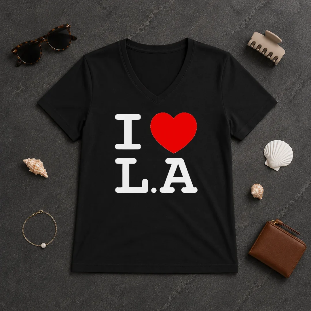 Official I Love LA Basic V Neck Shirt Official I Love LA Basic V-Neck Shirt