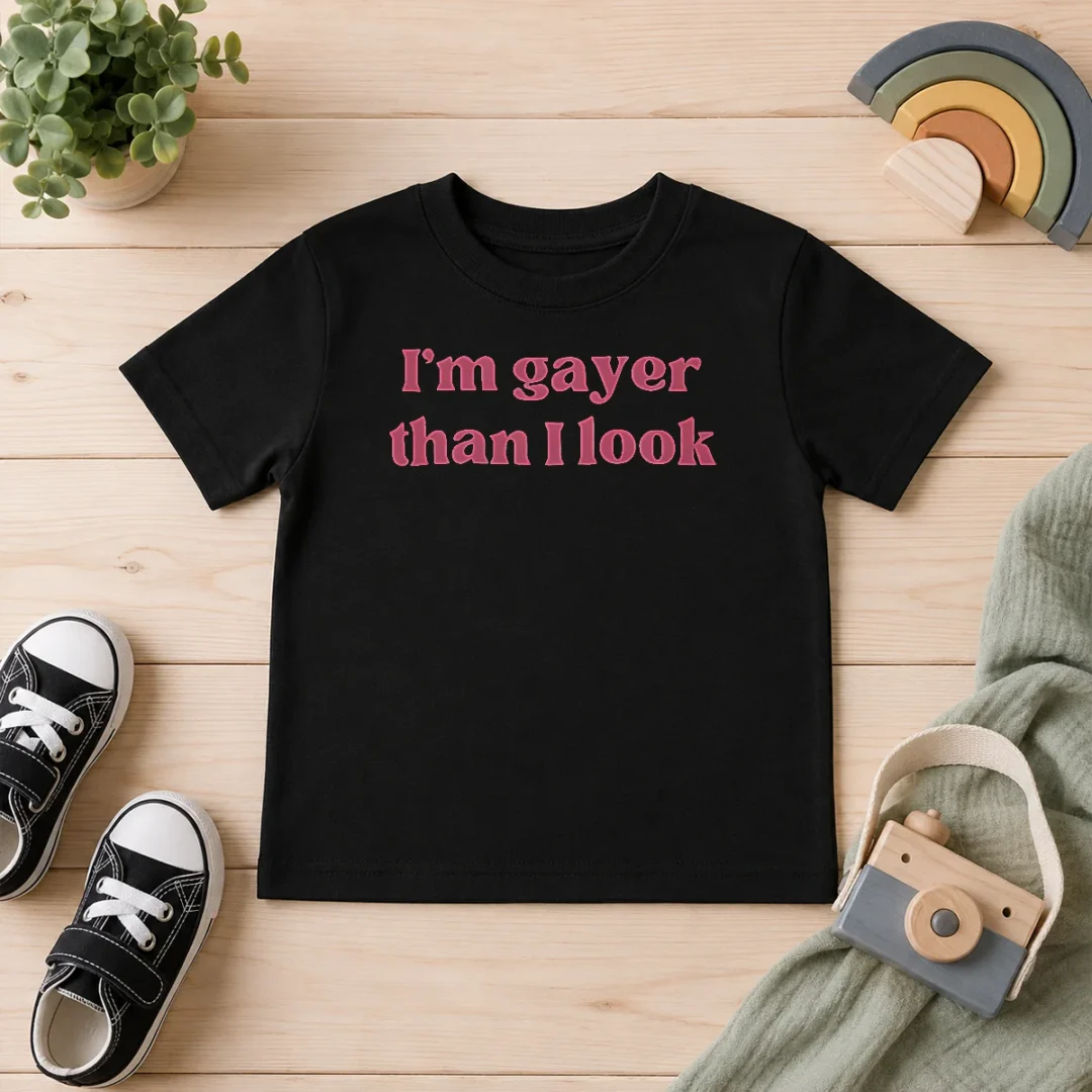official-i-m-gayer-than-i-look-lgbtq-pride-kids-t-shirt Official I'M Gayer Than I Look LGBTQ Pride Kids T-Shirt