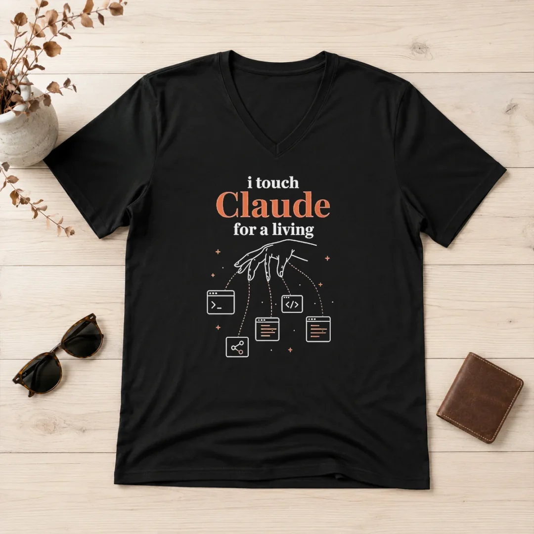 official-i-touch-claude-for-a-living-programmer-v-neck-shirt Official I Touch Claude For A Living Programmer V-Neck Shirt