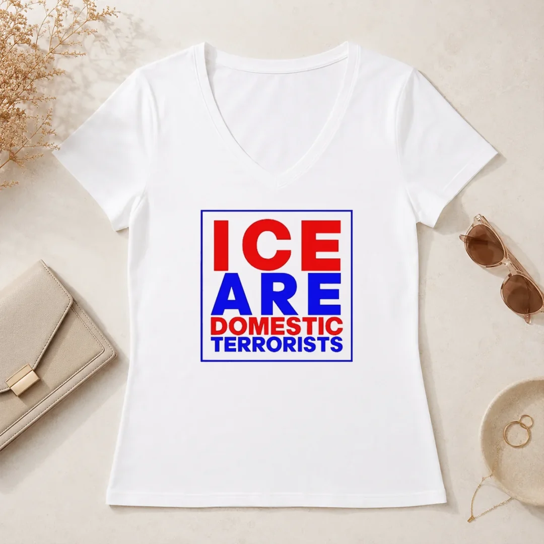 Official ICE Are Domestic Terrorists V Neck Shirt Official ICE Are Domestic Terrorists V-Neck Shirt