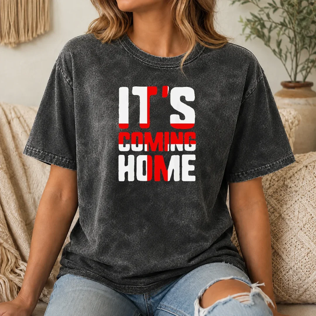 Official It'S Coming Home England Football Washed T Shirt Official It'S Coming Home England Football Washed T-Shirt