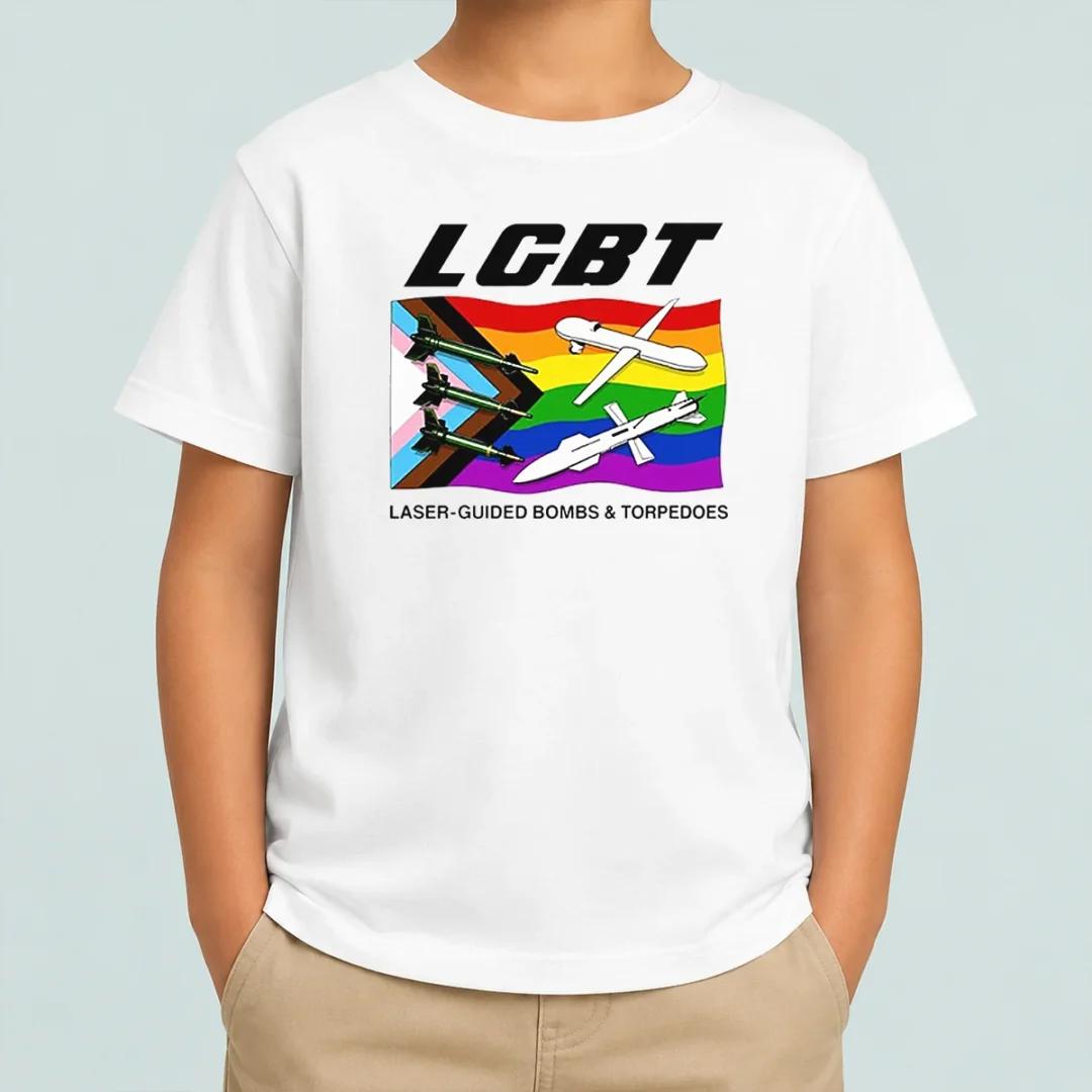official-lgbt-laser-guided-bombs-and-torpedoes-flag-kids-t-shirt Official LGBT Laser Guided Bombs And Torpedoes Flag Kids T-Shirt