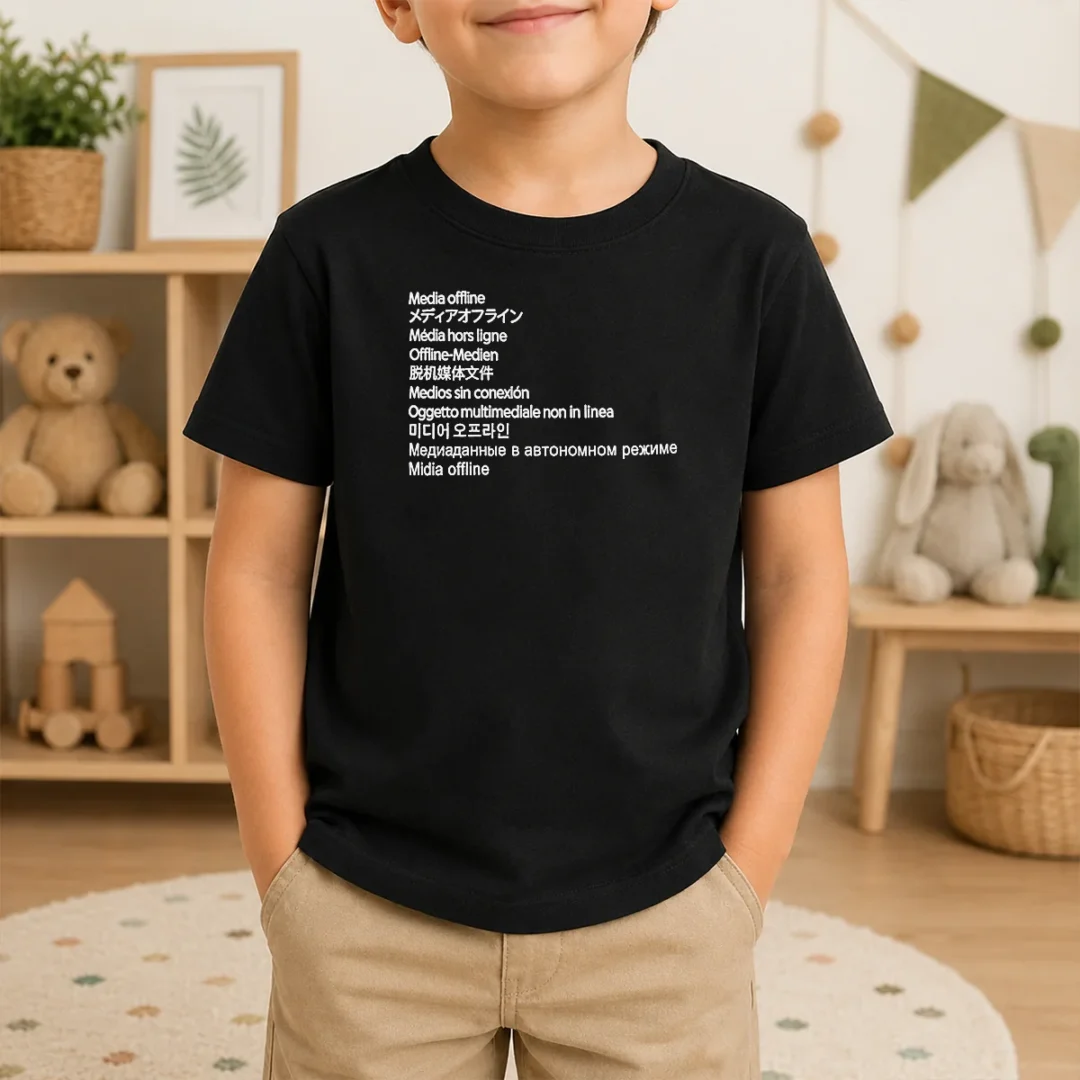 Official Media Offline International Languages Kids T Shirt Official Media Offline International Languages Kids T-Shirt