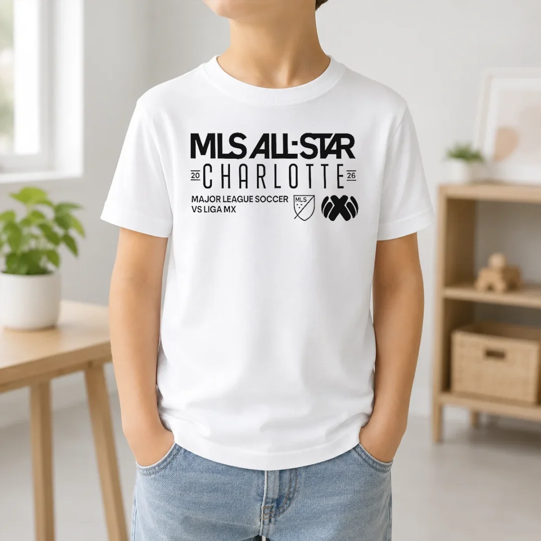 Official MLS All Star Charlotte 2026 Major League Soccer Vs Liga MX Kids T Shirt Official MLS All Star Charlotte 2026 Major League Soccer Vs Liga MX Kids T-Shirt