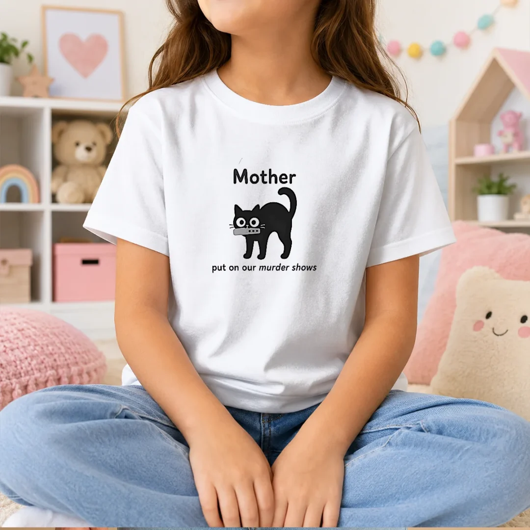 official-mother-put-on-our-murder-shows-black-cat-kids-t-shirt Official Mother Put On Our Murder Shows Black Cat Kids T-Shirt