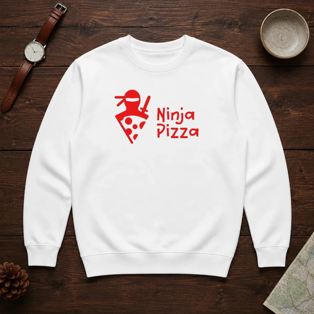 official-ninja-pizza-martial-arts-character-food-illustration-sweater Official Ninja Pizza Martial Arts Character Food Illustration Sweater in a cozy crewneck style with vibrant graphic print