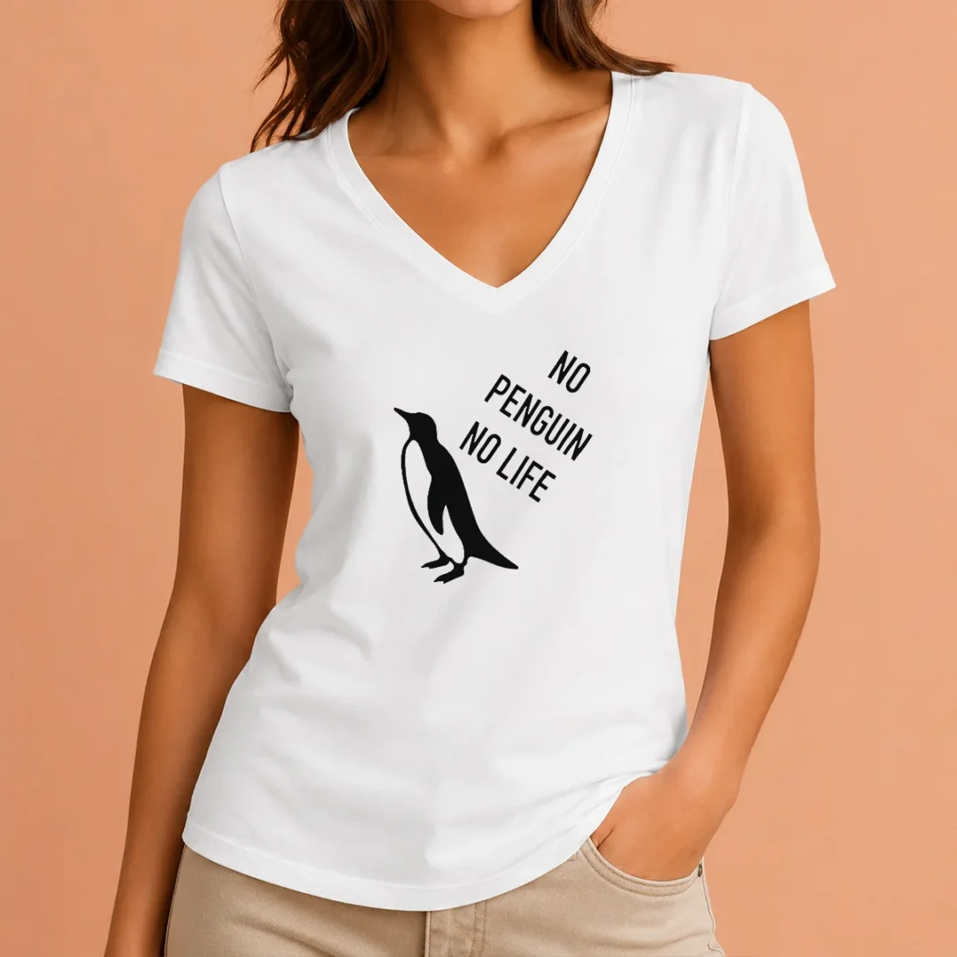official-no-penguin-no-life-v-neck-shirt Official No Penguin No Life V-Neck Shirt
