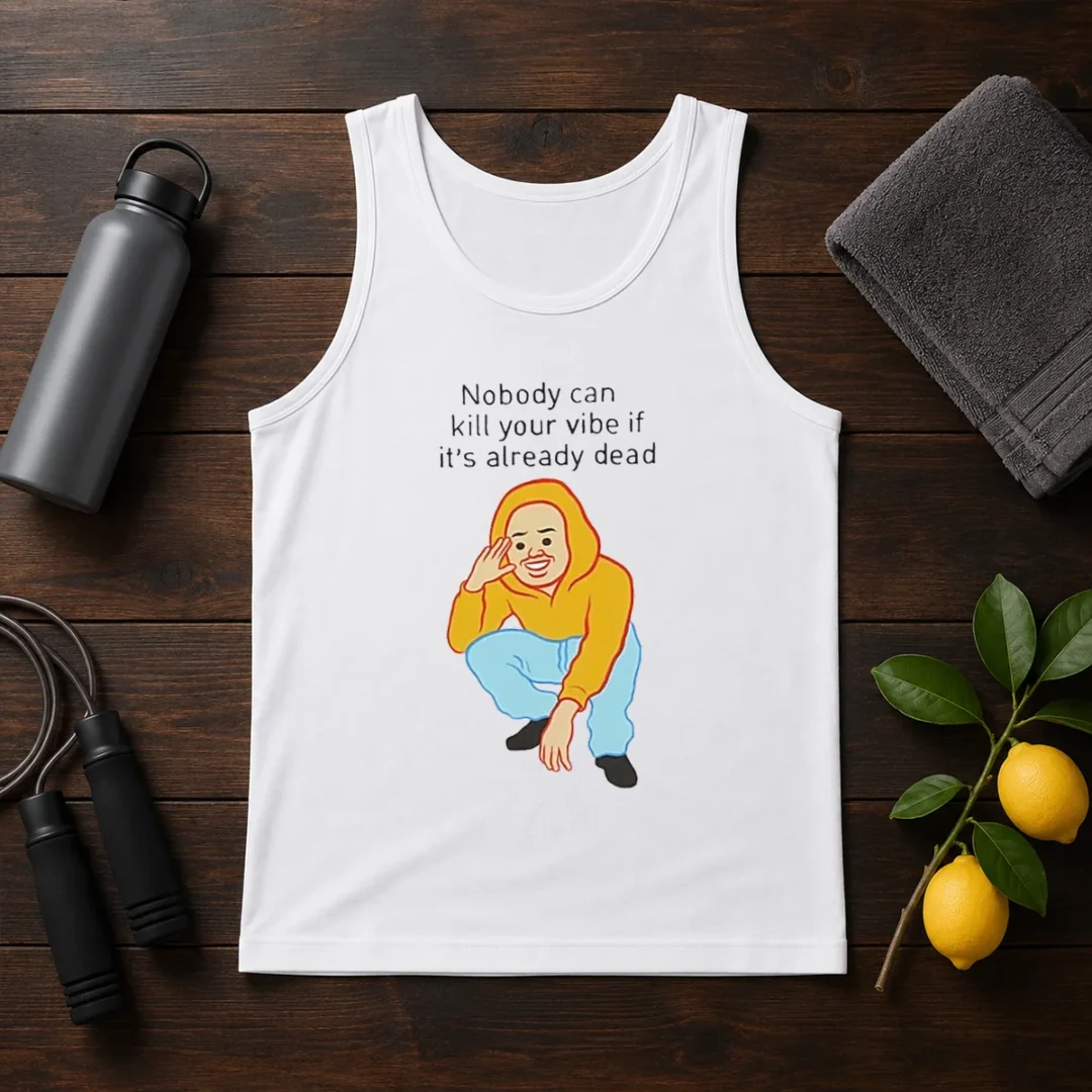 official-nobody-can-kill-your-vibe-if-it-s-already-dead-cartoon-man-tank-top Official Nobody Can Kill Your Vibe If It'S Already Dead Cartoon Man Tank Top