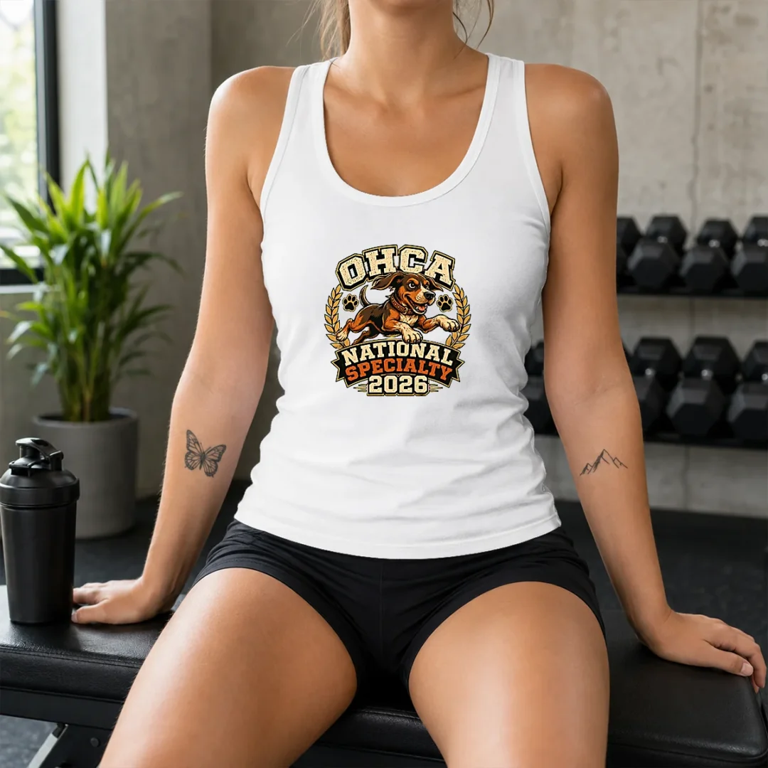 official-ohca-national-specialty-2026-hunting-dog-mascot-tank-top Official OHCA National Specialty 2026 Hunting Dog Mascot Tank Top