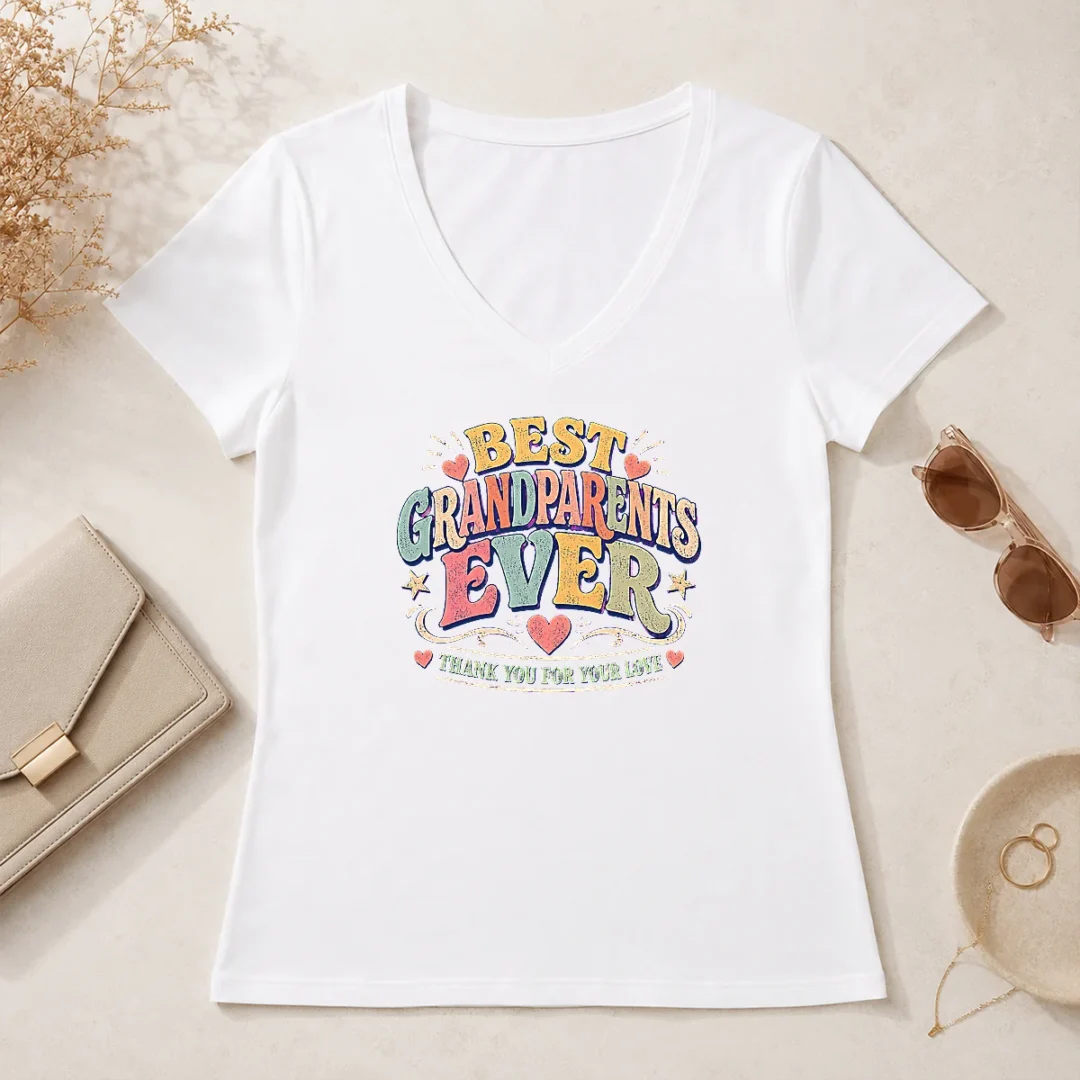 Official Premium Best Grandparents Ever Vintage For Family Love V Neck Shirt Official Premium Best Grandparents Ever Vintage For Family Love V-Neck Shirt