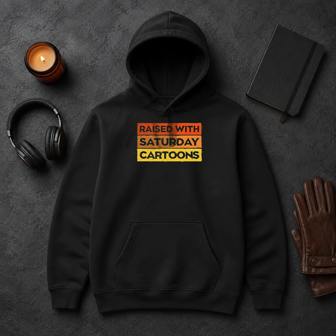 Official Raised With Saturday Cartoons Retro 90s Hoodie Official Raised With Saturday Cartoons Retro 90s Hoodie
