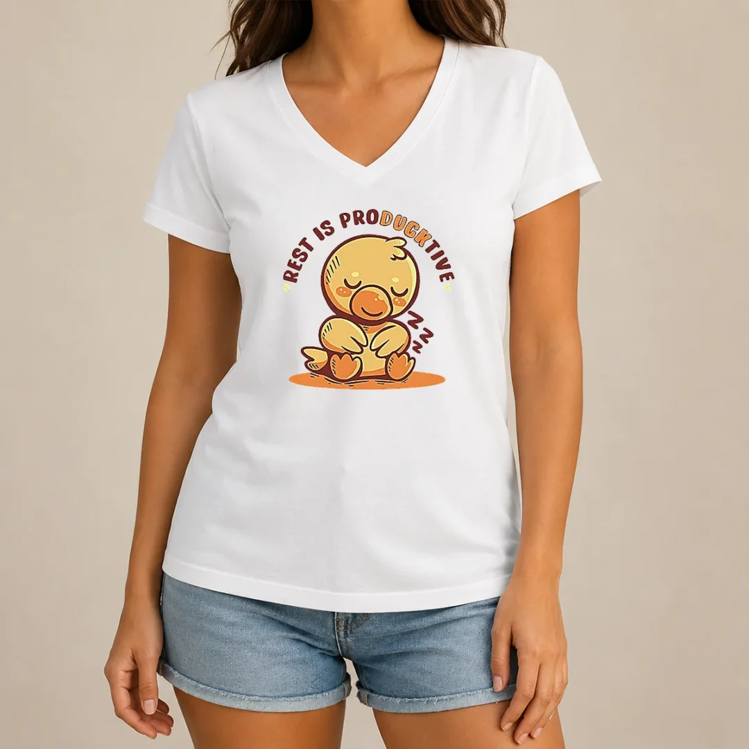official-resting-duck-rest-is-producktive-v-neck-shirt Official Resting Duck Rest Is Producktive V-Neck Shirt