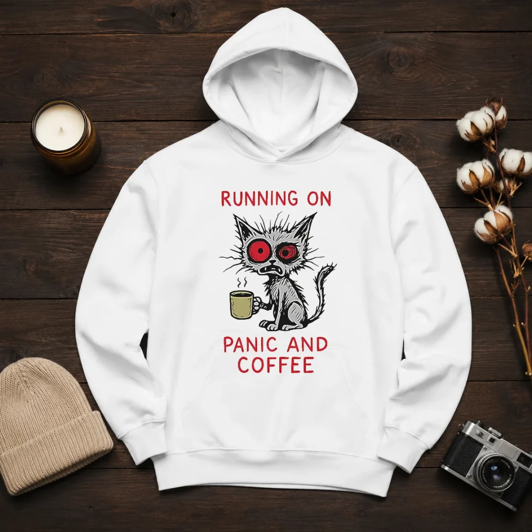 official-running-on-panic-and-coffee-cat-caffeine-hoodie Official Running On Panic And Coffee Cat Caffeine Hoodie