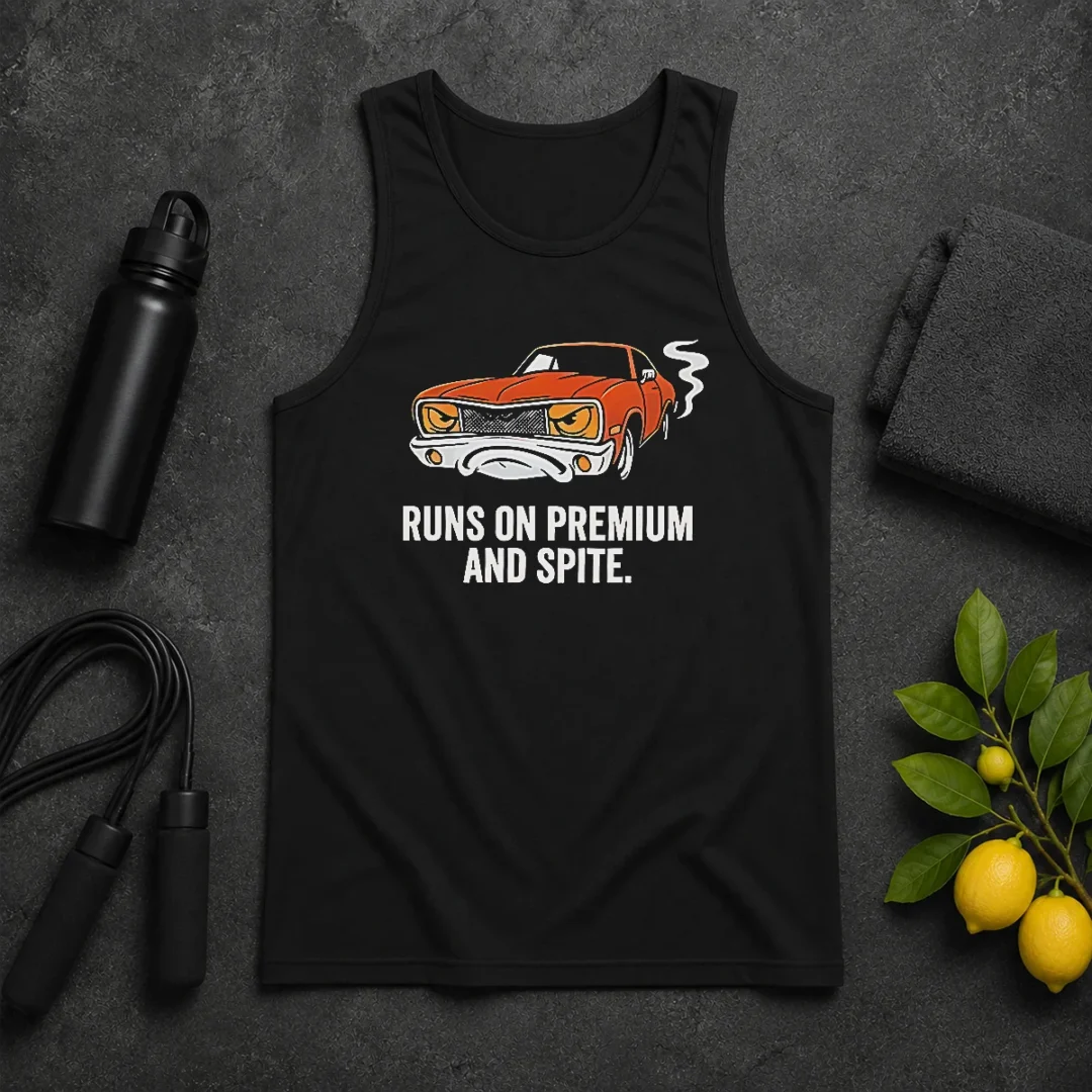 Official Runs On Premium And Spite Muscle Car Tank Top Official Runs On Premium And Spite Muscle Car Tank Top