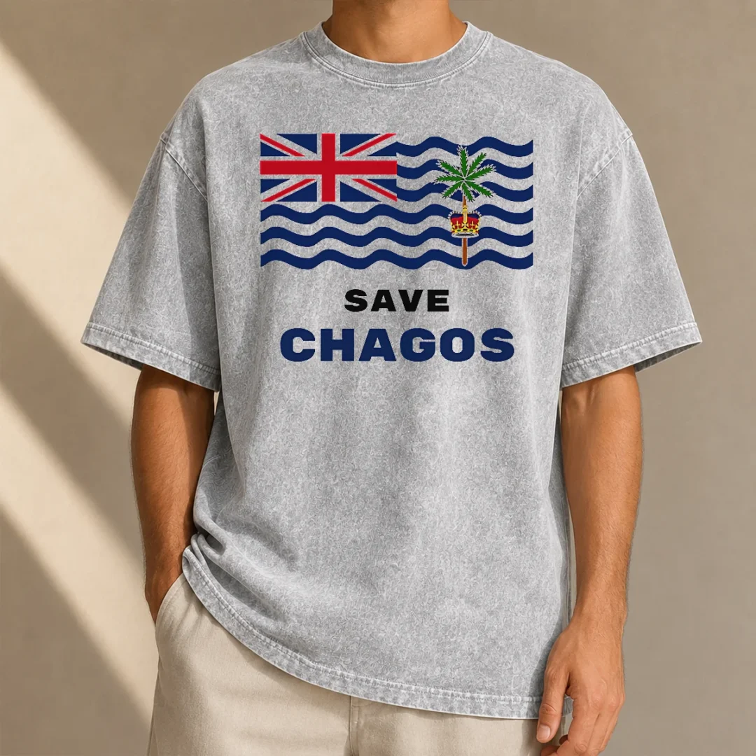 official-save-chagos-british-indian-ocean-territory-flag-washed-t-shirt Official Save Chagos British Indian Ocean Territory Flag Washed T Shirt in vintage style with faded colors