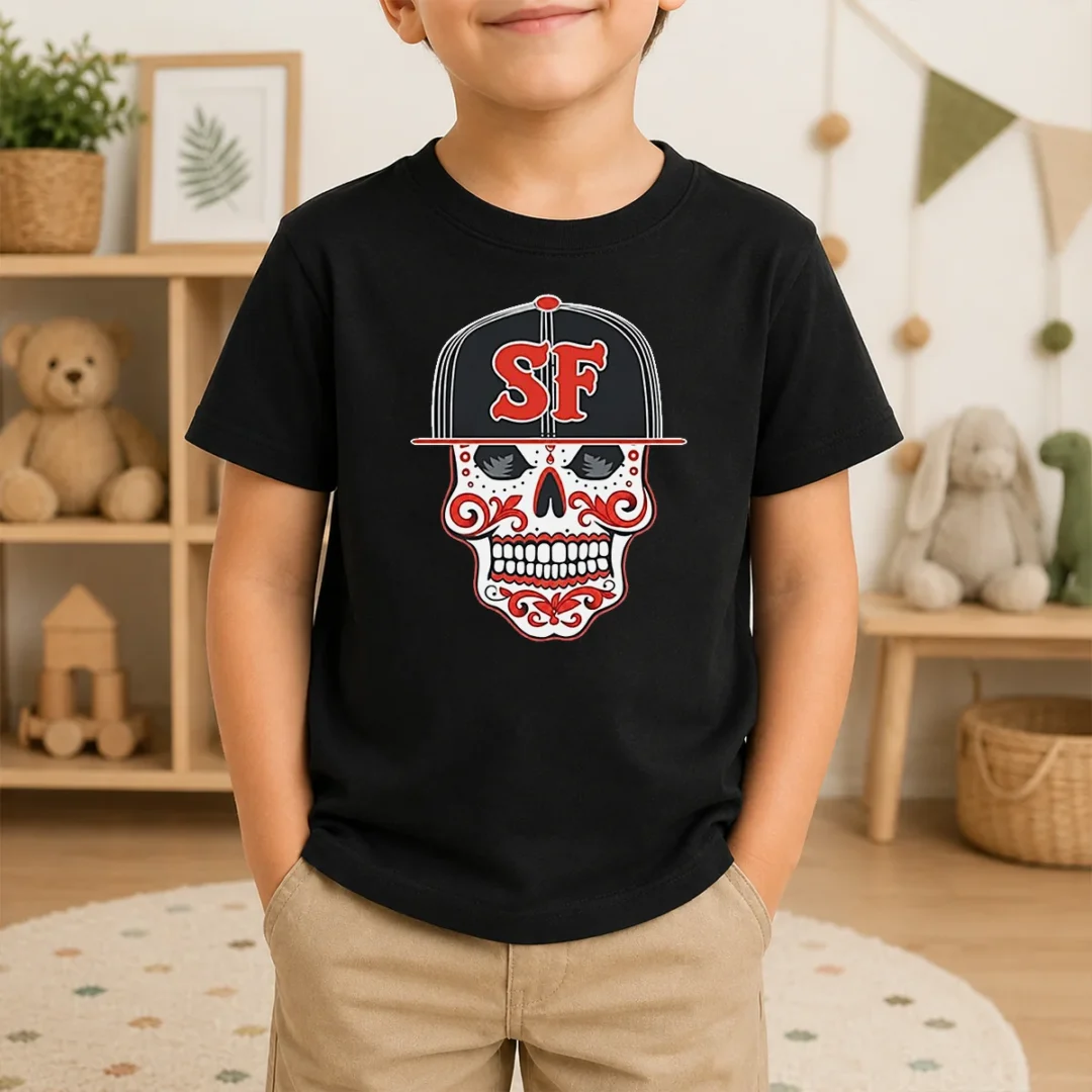 Official Sf Sugar Skull San Francisco Hat Kids T Shirt Official Sf Sugar Skull San Francisco Hat Kids T-Shirt