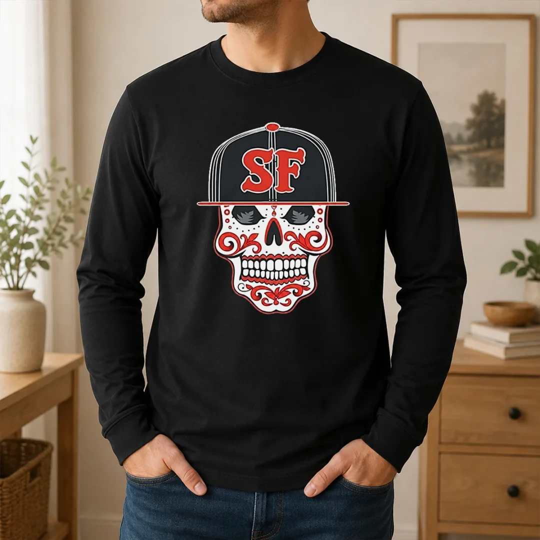 Official Sf Sugar Skull San Francisco Hat Long Sleeve Shirt Official Sf Sugar Skull San Francisco Hat Long Sleeve Shirt