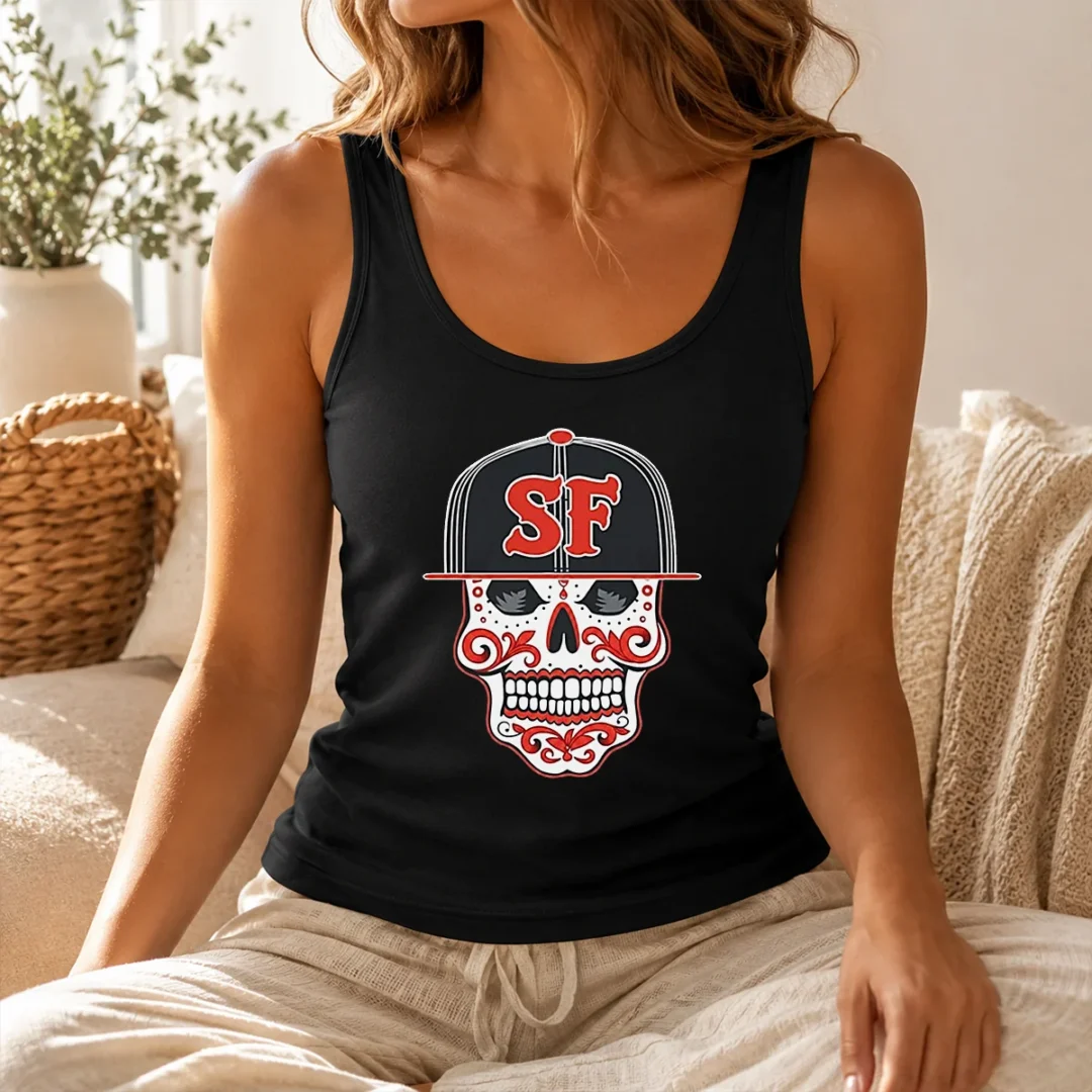 Official Sf Sugar Skull San Francisco Hat Tank Top Official Sf Sugar Skull San Francisco Hat Tank Top