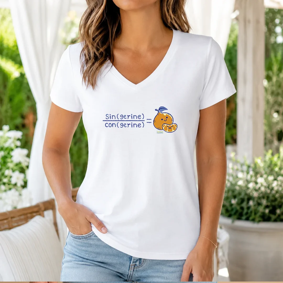 official-sin-con-tan-gerine-v-neck-shirt Official Sin Con Tan Gerine V Neck Shirt in white, featuring a soft fabric and classic fit