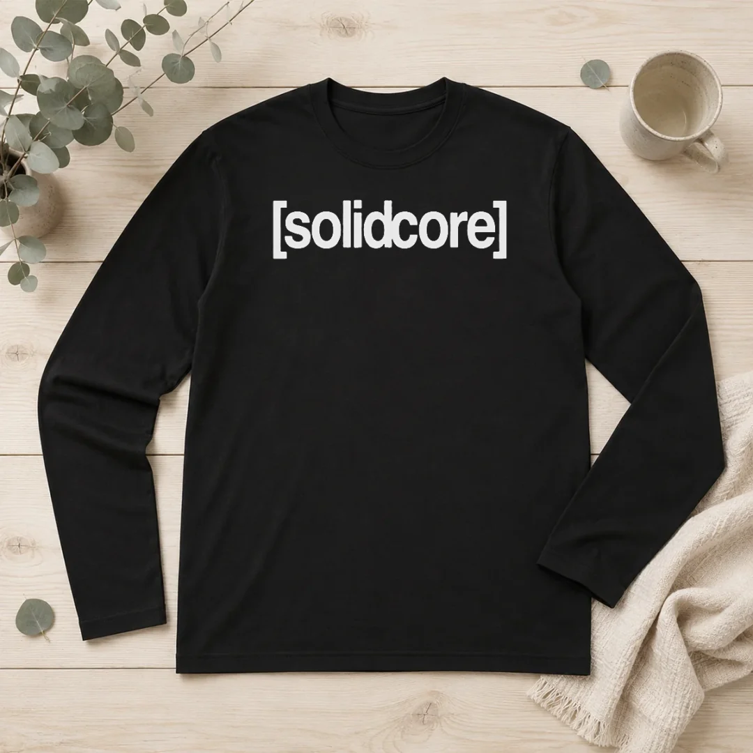official-solidcore-merch-logo-long-sleeve Official Solidcore Merch Logo Long Sleeve Shirt in black with white logo printed on chest