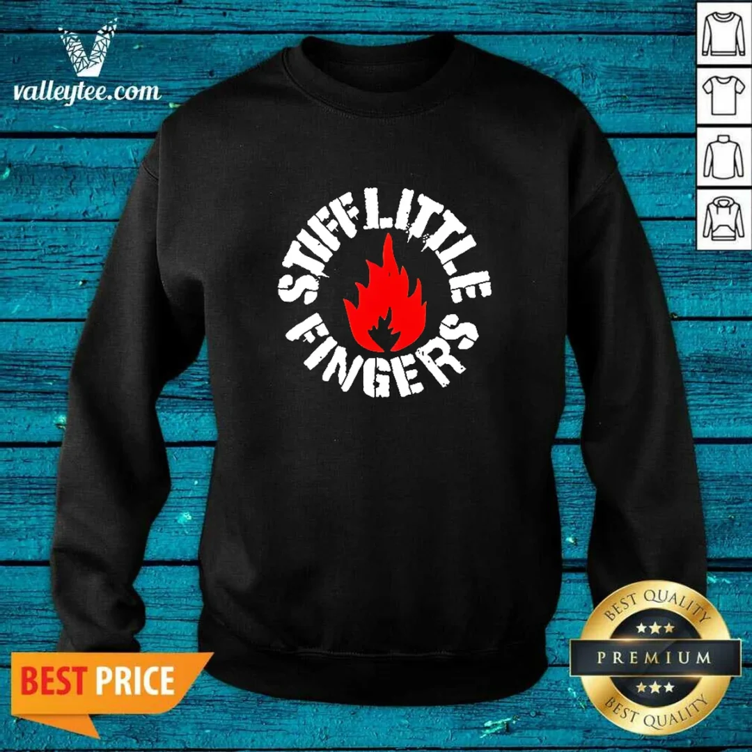 official-stiff-little-fingers-circular-badge-logo-with-flame-emblem-centered-inside-sweatshirt Official Stiff Little Fingers Circular Badge Logo With Flame Emblem Centered Inside Sweatshirt
