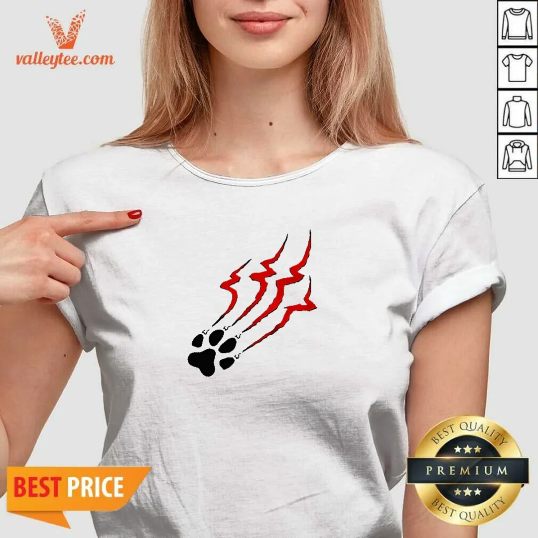 official-stripe-tiger-claw-scratch-v-neck-shirt Official Stripe Tiger Claw Scratch V-Neck Shirt