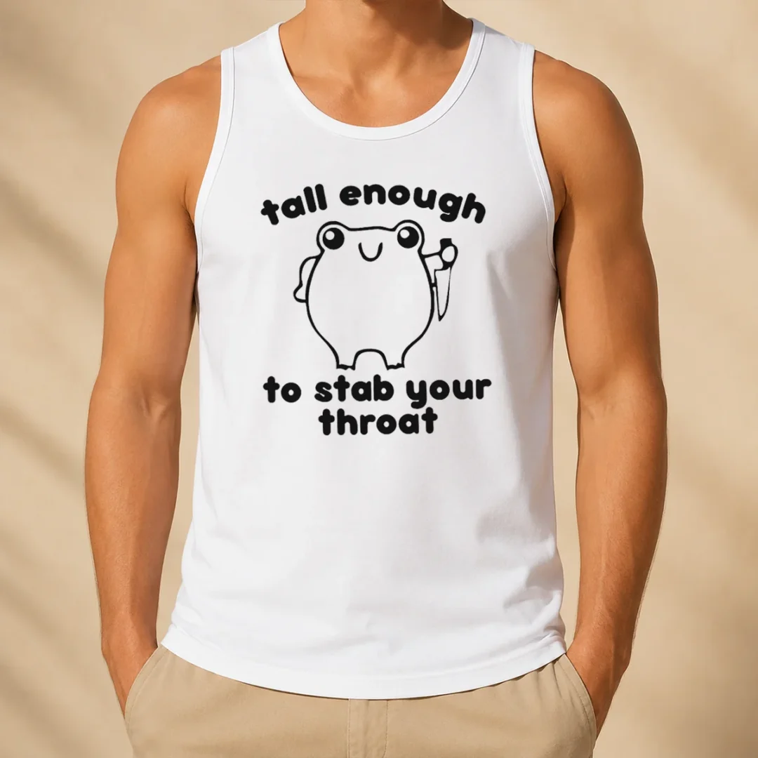 official-tall-enough-to-stab-your-throat-frog-tank-top Official Tall Enough To Stab Your Throat Frog Tank Top