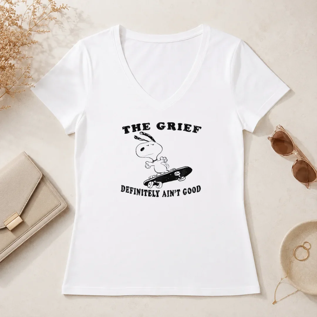 Official The Grief Definitely Ain'T Good Snoopy Skateboard V Neck Shirt Official The Grief Definitely Ain'T Good Snoopy Skateboard V-Neck Shirt
