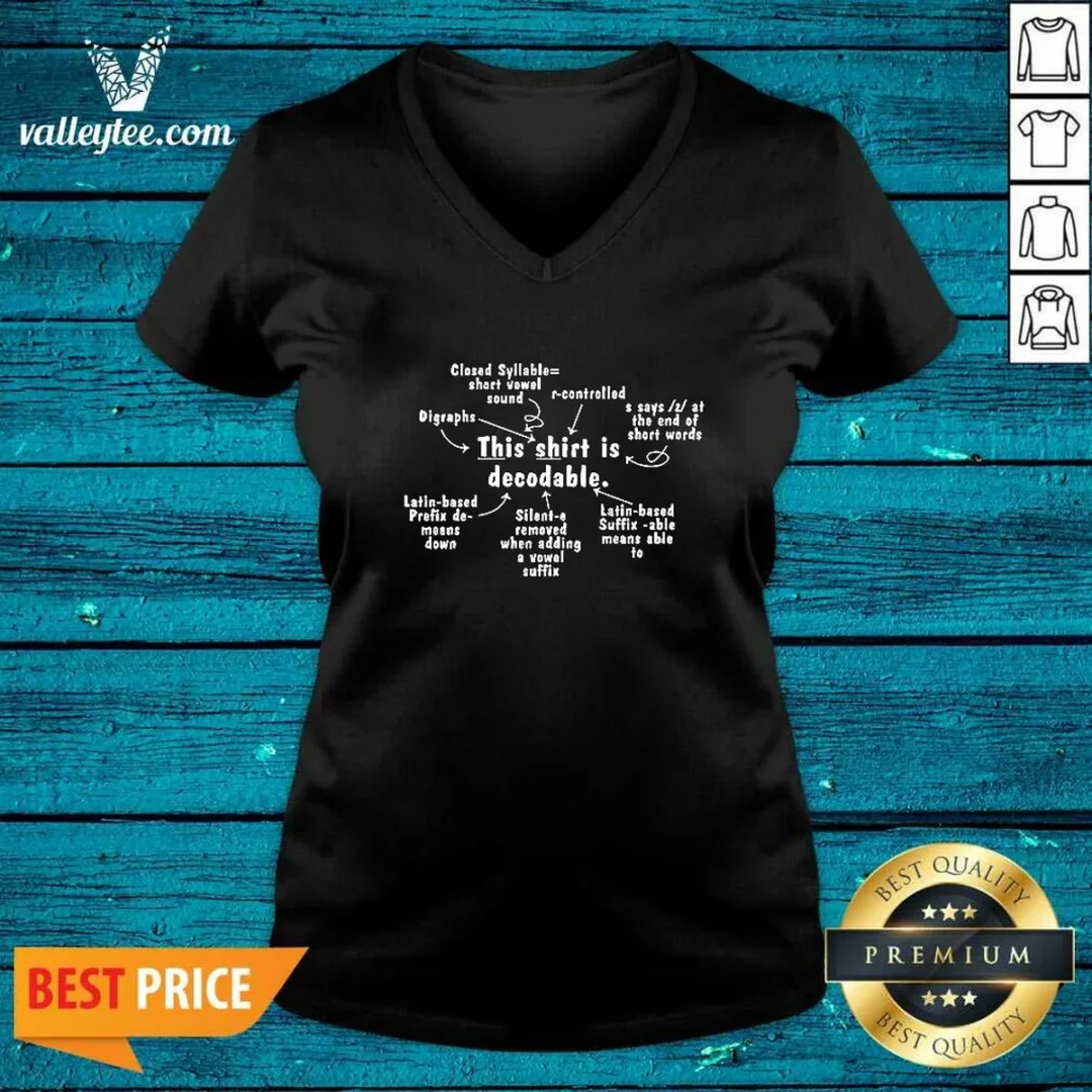 official-this-shirt-is-decodable-educational-linguistics-chart-v-neck-shirt Official This Shirt Is Decodable Educational Linguistics Chart V Neck Shirt in white with clear educational linguistics design