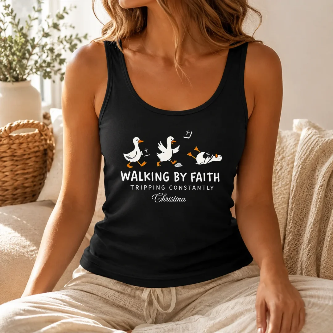 Official Walking By Faith Tripping Constantly Tank Top Official Walking By Faith Tripping Constantly Tank Top