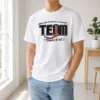 Official WHO Said There'S No I In Team t shirt in black, short sleeve cotton tee with bold white text