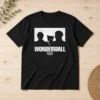 Official Wonderwall Oasis Silhouette t shirt featuring a classic crew neck and short sleeves in black