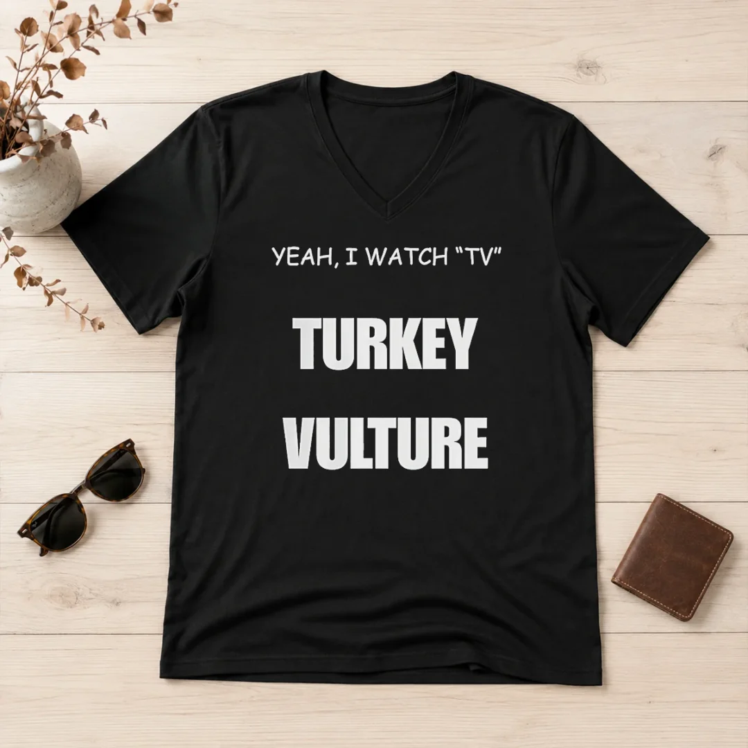 official-yeah-i-watch-tv-turkey-vulture-v-neck-shirt Official Yeah I Watch TV Turkey Vulture V-Neck Shirt