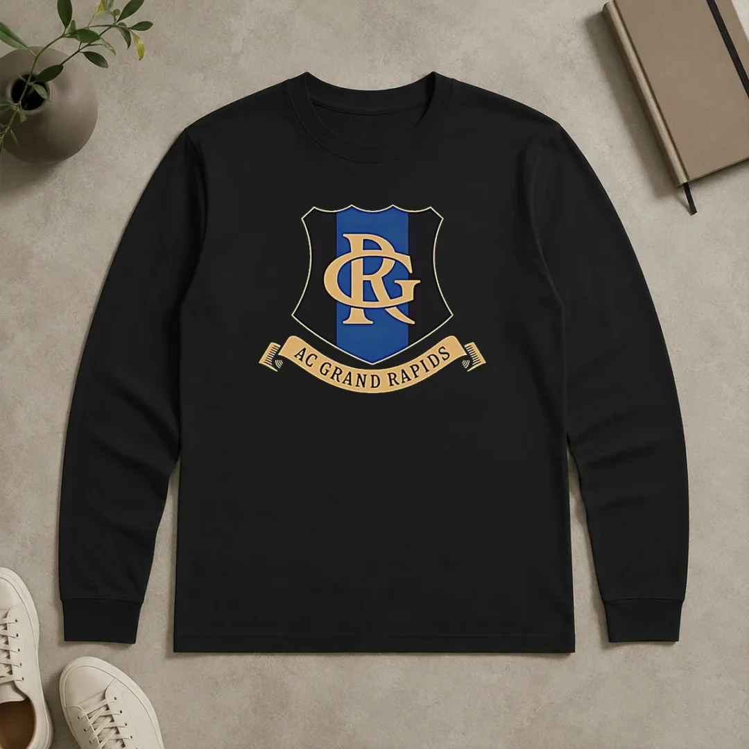 Original AC Grand Rapids Logo Applique Long Sleeve Shirt Original AC Grand Rapids Logo Applique Long Sleeve Shirt